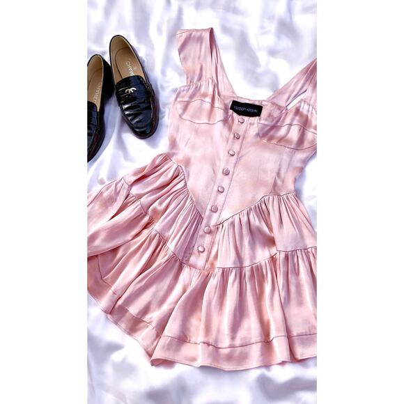 NWT Vanessa Mooney Elisabeth Baby Pink Silk Romper Medium - Picture 8 of 9
